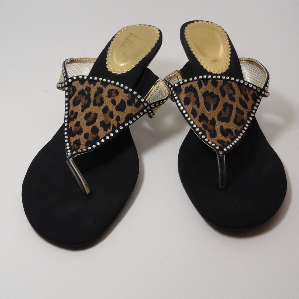 Lalla Animal Print with Gold Heel Sandals.